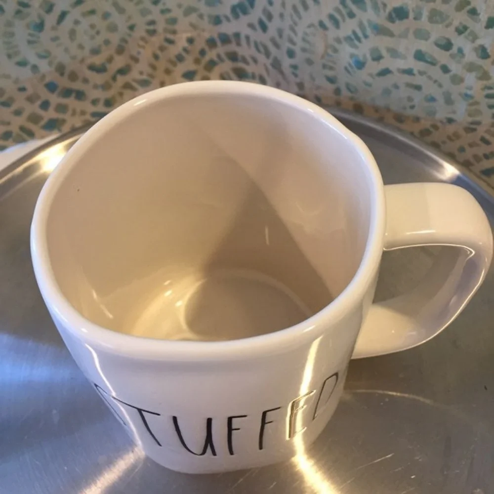 Rae Dunn Stuffed Mug NWT Coffee Tea Thanksgiving black white